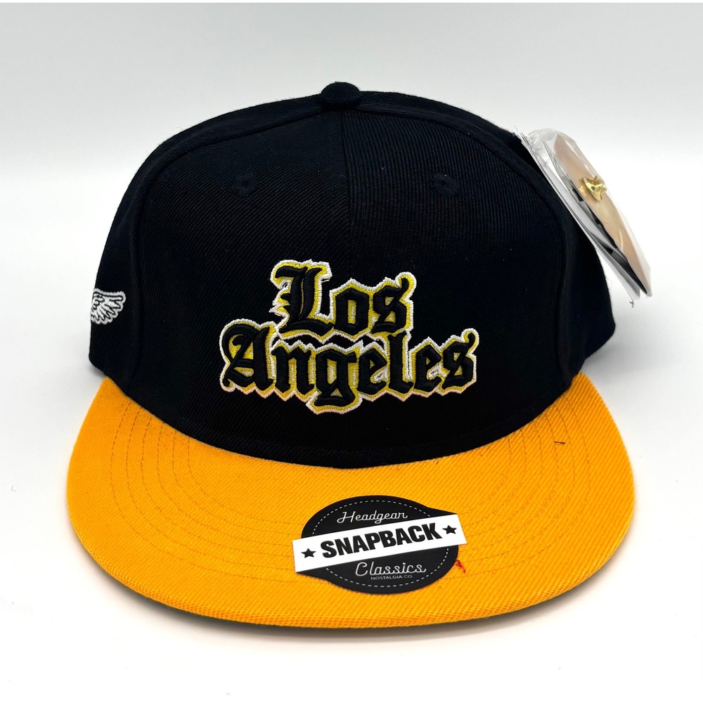 Headgear Classics Los‎ Angeles Dedication Youth Snapback Hat Black Yellow HGC140